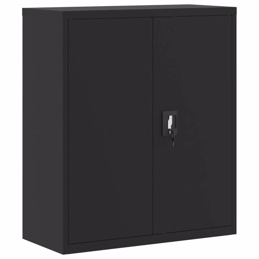 Berkfield Home Black Metal File Cabinet with Adjustable Shelves and Lock, W/D/H: 90 x 40 x 105 cm – 2