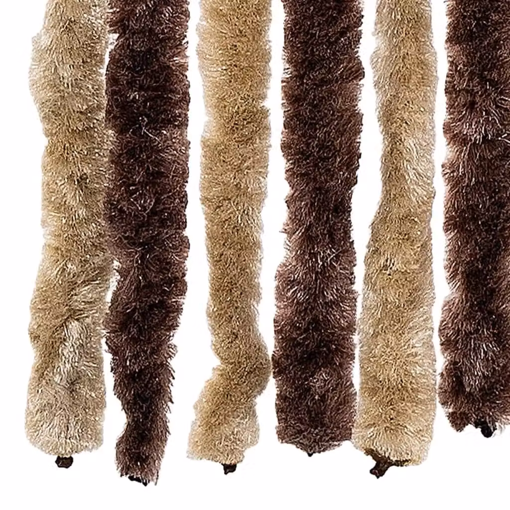 Berkfield Home Chenille Insect Curtain in Beige and Brown, W/H: 118 x 220 cm – 4