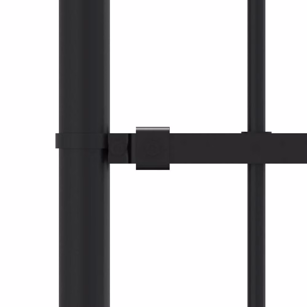 Berkfield Home Spear Top Garden Fence, Black Powder-coated Steel, Height: 140 cm – 3