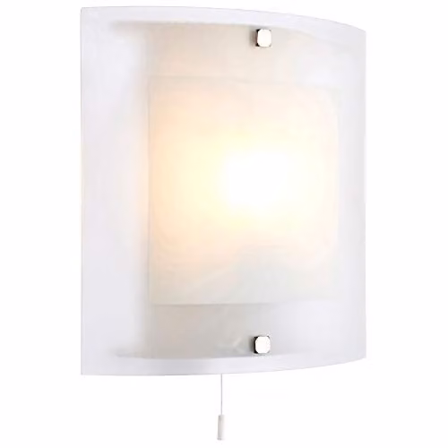 Loops Modern Dimmable LED Wall Light with Square Curved Transparent Glass and Chrome Finish