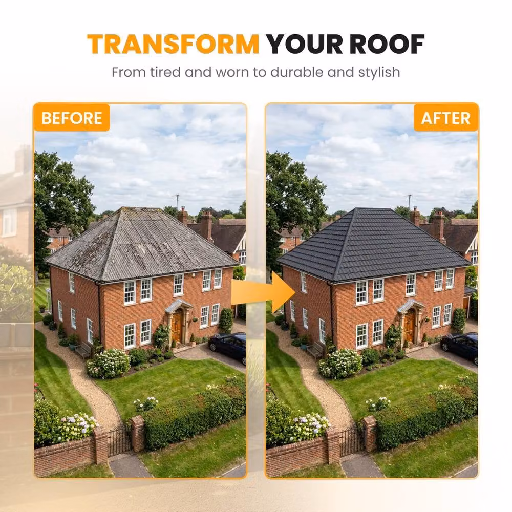 Novecrafto Stone Coated Galvanised Metal Roof Shingles in Dark Grey, 15 Covers, 7.11m² – 8
