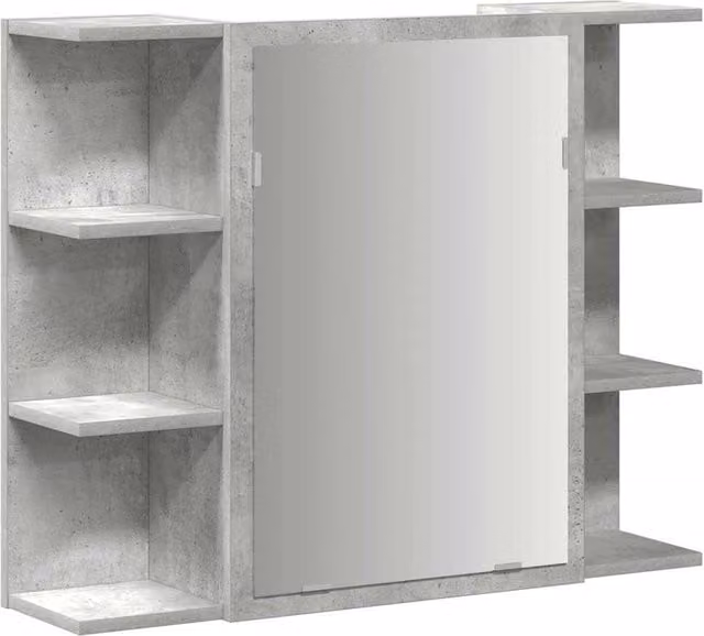 Berkfield Home Modern Bathroom Mirror Cabinet in Concrete Grey, W/D/H: 80 x 20.5 x 64 cm – 1