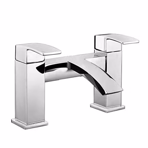 Tesa Waterfall Bath Filler Tap and Pop-Up Waste in Chrome