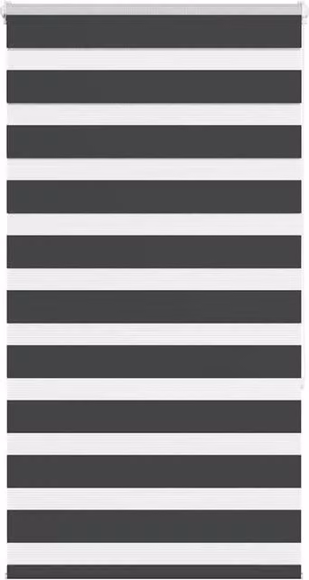 Berkfield Home Black Zebra Blind with Polyester Fabric, W: 75 cm, H: 150 cm