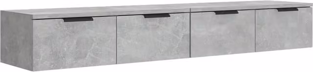 Berkfield Home Wall Mounted Cabinets, 2 Pack, Concrete Grey, W/D/H: 68 x 30 x 20 cm – 1
