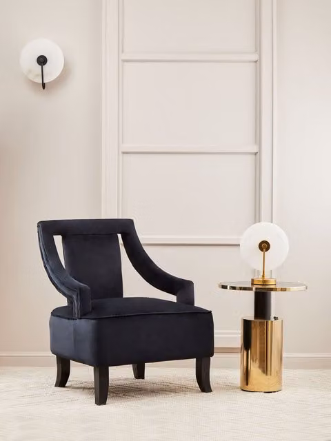 Fifty Five South Round Glass Nesting Side Tables with Gold Metal Base, Black and Gold – 2