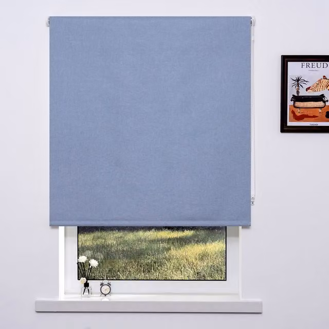 Trends Textured Blackout Blinds in Denim Blue, Width: 180 cm