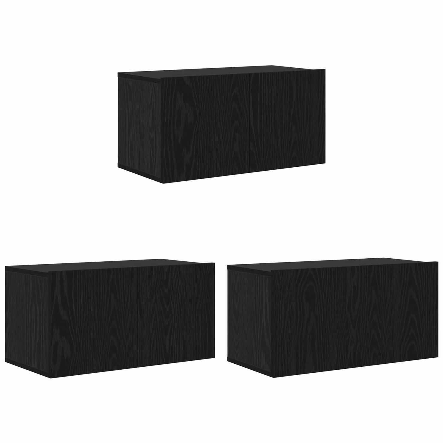 Berkfield Home Modern Black Oak TV Cabinet Set in Engineered Wood – 2