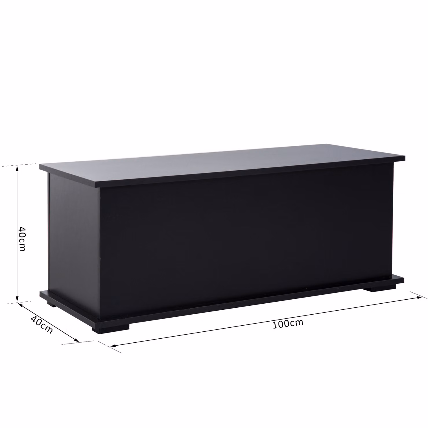 HOMCOM Black Wooden Storage Bench and Seating Ottoman with Soft-Close Lid, W/D/H: 100 x 60 x 40 cm – 3