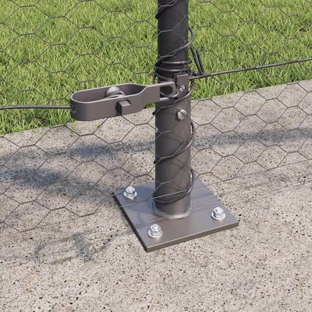 Berkfield Home Grey Steel Hexagon Fence, 1 x 10 m – 4