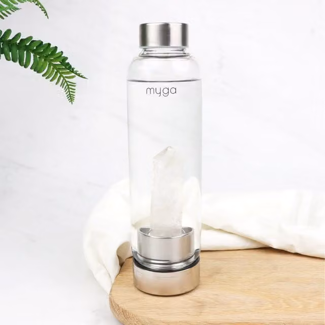 Myga Transparent Glass Water Bottle with Screw Cap