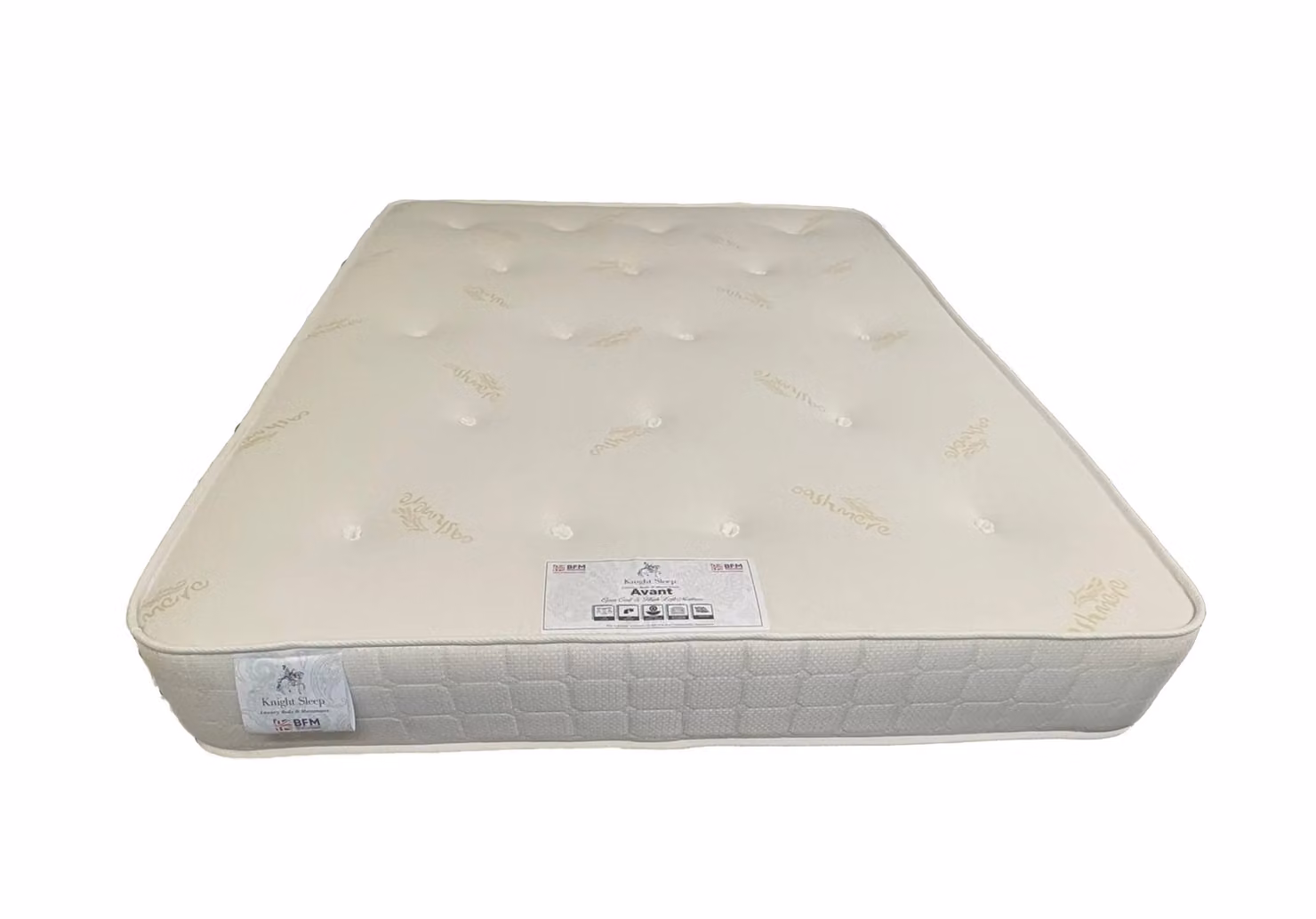 Knight Sleep Avant Luxury Open Coil Mattress in White, King Size, W/D/H: 180 x 200 cm – 2