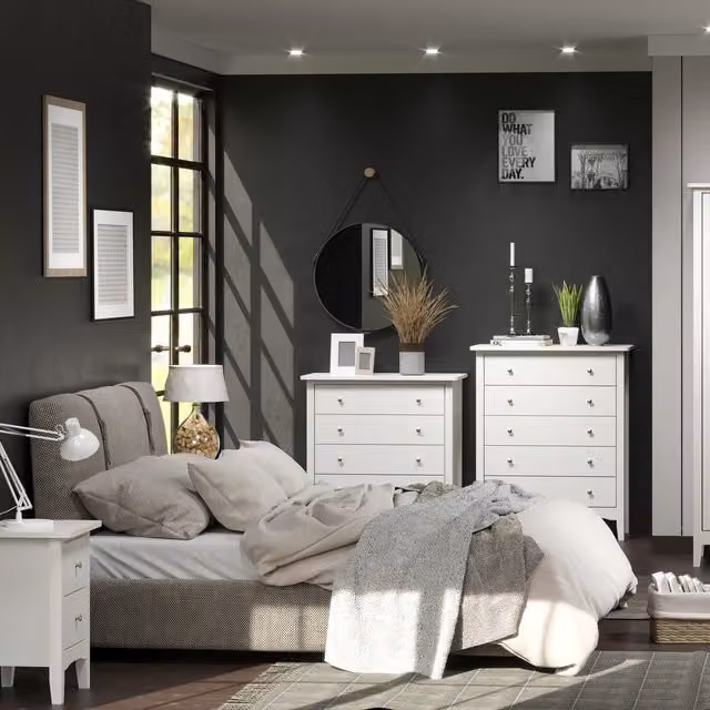 Core Products Ltd Como 2 Drawer Bedside Cabinet in White