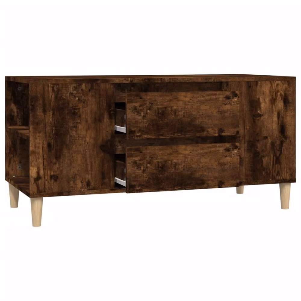 Berkfield Home Smoked Oak TV Cabinet in Brown, W/D/H: 102 x 44.5 x 50 cm – 4