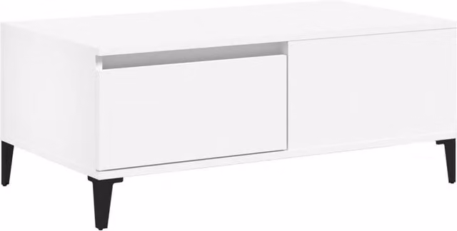 Berkfield Home White Rectangular Coffee Table in Engineered Wood W/D/H: 90 x 50 x 36.5 cm