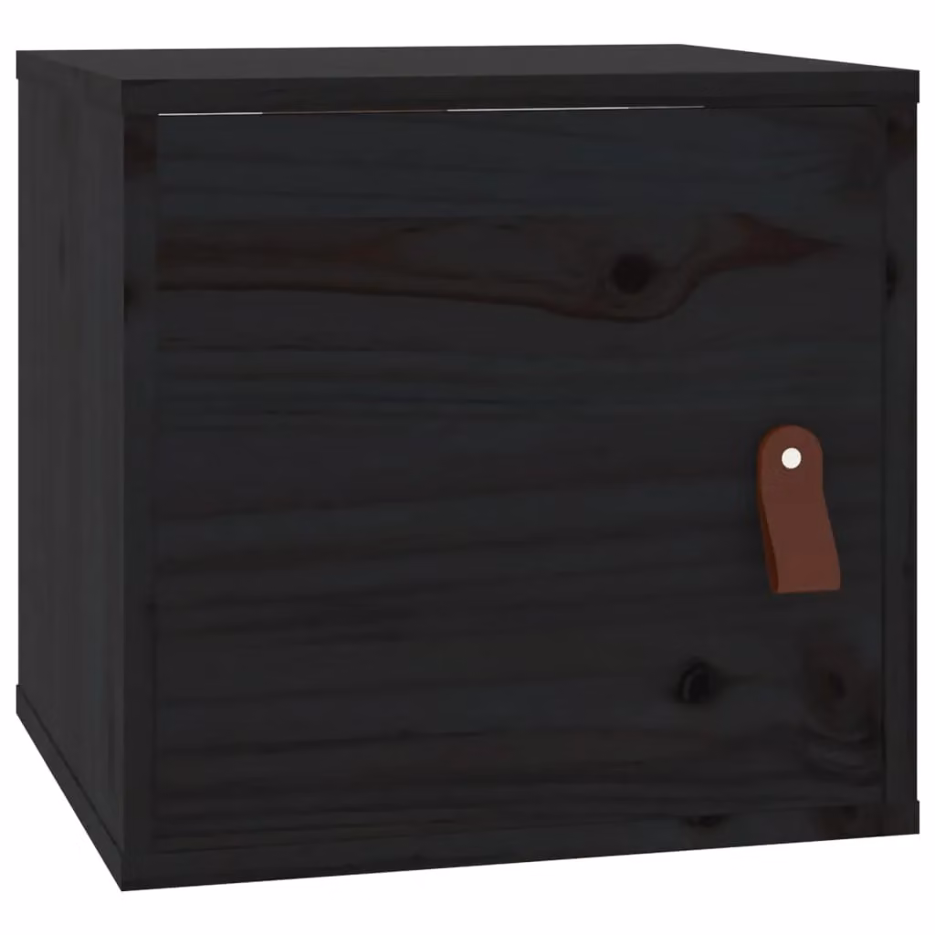 Berkfield Home Set of 2 Rustic Black Solid Pine Wall Mounted Cabinets W: 31.5 cm, D: 30 cm, H: 30 cm – 3