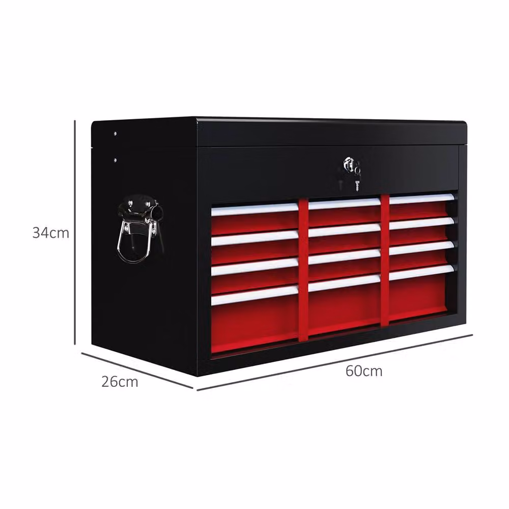 Kelvenix 6 Drawer Lockable Metal Tool Chest in Black, W: 50 cm, D: 50 cm, H: 50 cm – 2