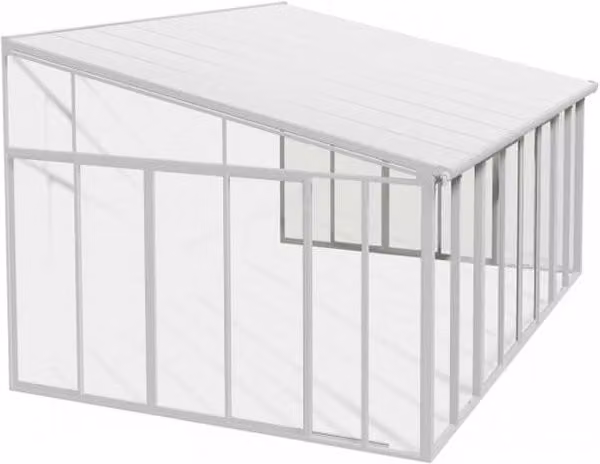 Palram Sanremo Veranda Lean To Greenhouse in White, W385 x H310 cm