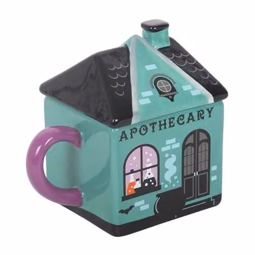 Something Different Wholesale Apothecary Shop Lidded Ceramic Mug in Green – 1