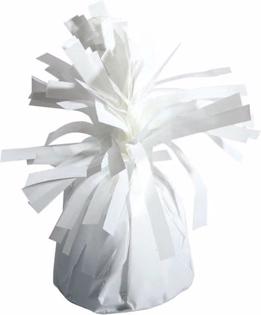 KDMD White Metal Foil Balloon Weights with Tags, 15 Pack