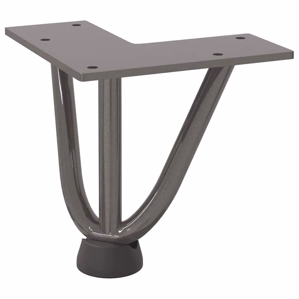 Berkfield Home 4-Piece Solid Steel Hairpin Table Legs in Brown, Height: 10 cm – 2