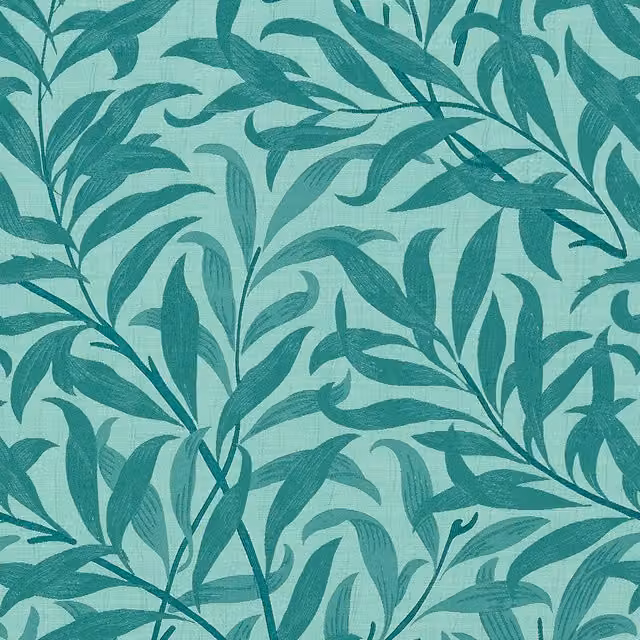 William Morris Willow Boughs Jacquard Fabric in Petrol Teal