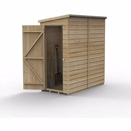 Forest Garden Rustic Pent Wooden Shed in Brown or Green, W: 182.88 cm, D: 91.44 cm, H: 198.8 cm