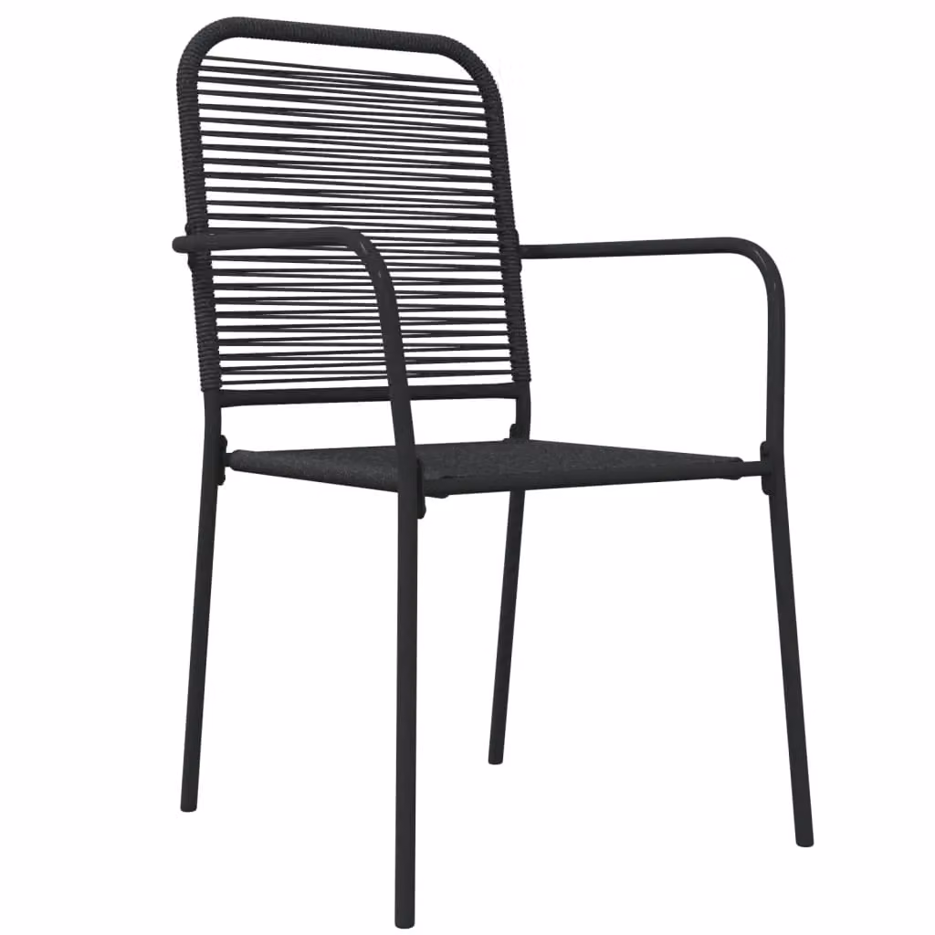 Berkfield Home 5 Piece Modern Garden Dining Set in Black Cotton Rope and Steel – 3