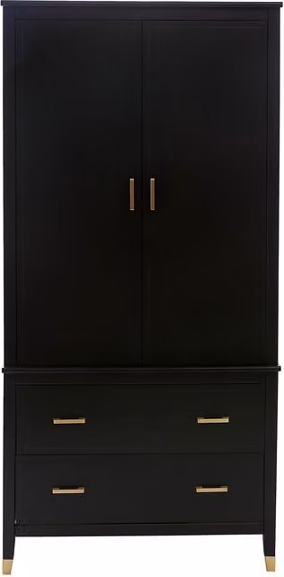Cabinet Bits Palazzi Wardrobe in Matt Black with Hinged Doors and Internal Drawers