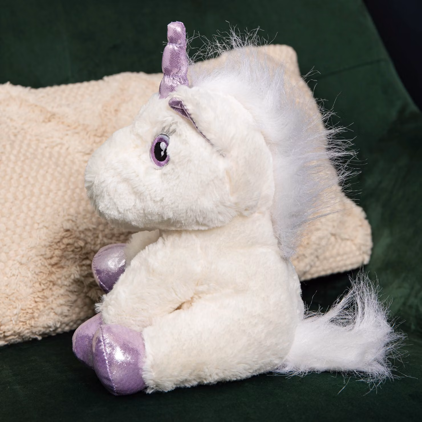 Samuel Alexander White Plush Unicorn with Purple and Pink Details, Height: 24 cm – 4