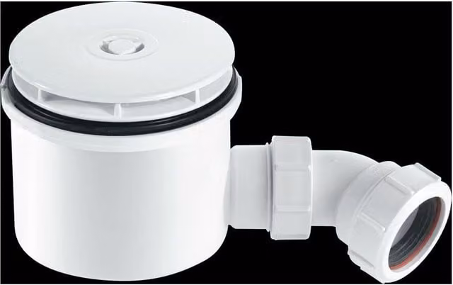 McAlpine ST90WH10-HP2 Hi-Flow Round Shower Trap with 1.5 inch Outlet in White