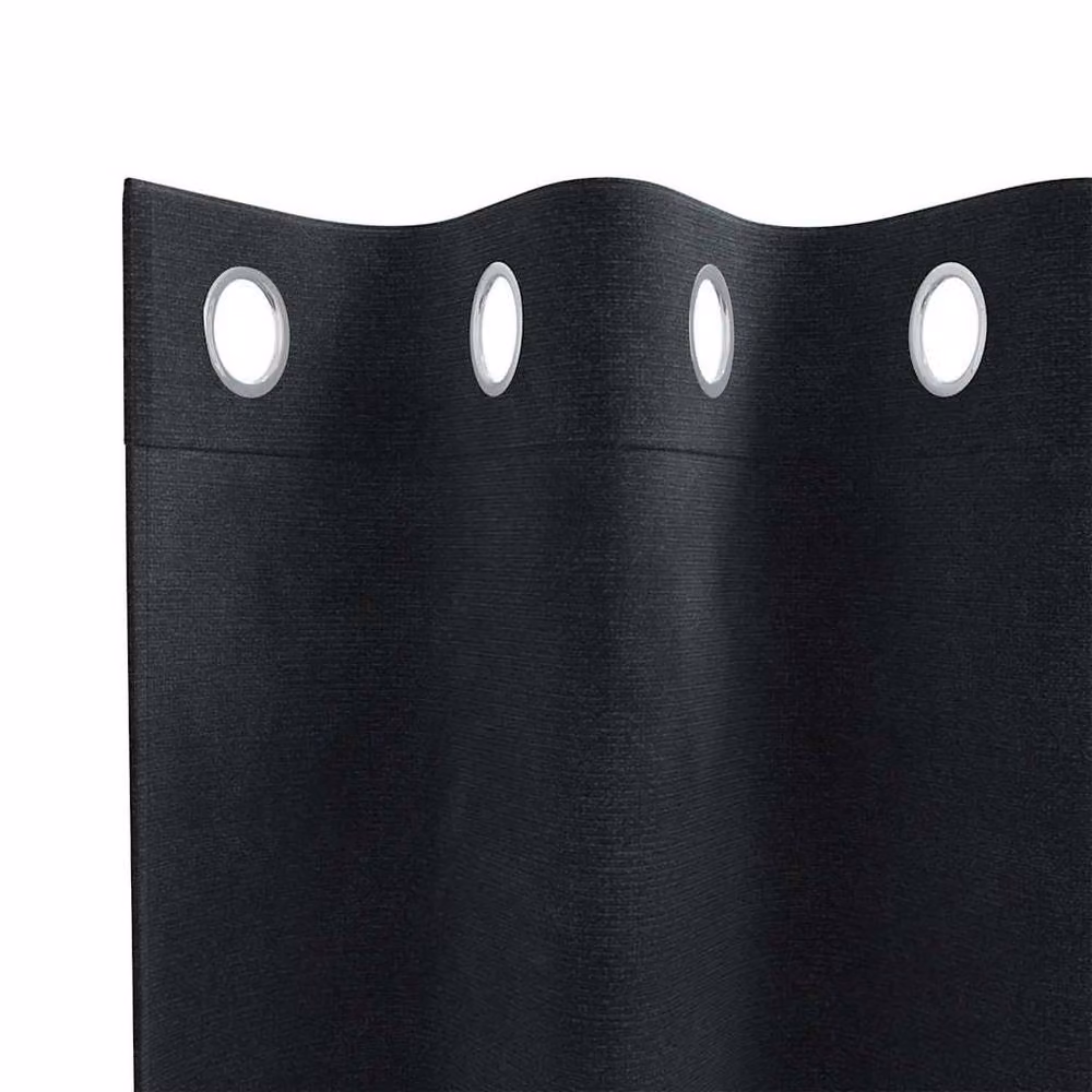 Berkfield Home Black Velvet Blackout Eyelet Curtains, 2 Pack, Black – 5