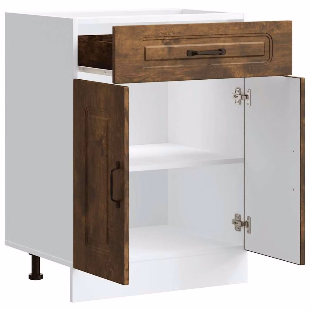 Berkfield Home Kalmar Kitchen Base Cabinet in Smoked Oak Brown, W/D/H: 60.0 x 46.0 x 81.5 cm – 3