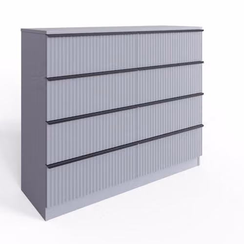 FWStyle Lania Matt Grey 8 Drawer Chest of Drawers for Bedroom Storage H 77 x W 114 x D 40 cm – 1