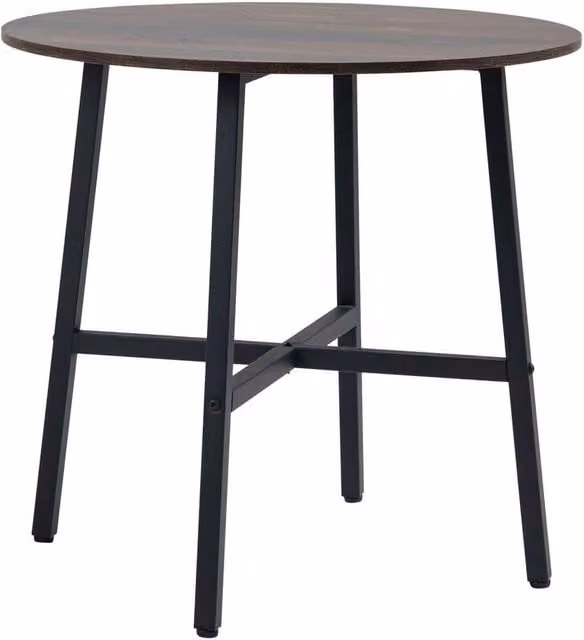 PAWNORA Round Kitchen and Dining Table in Brown and Black