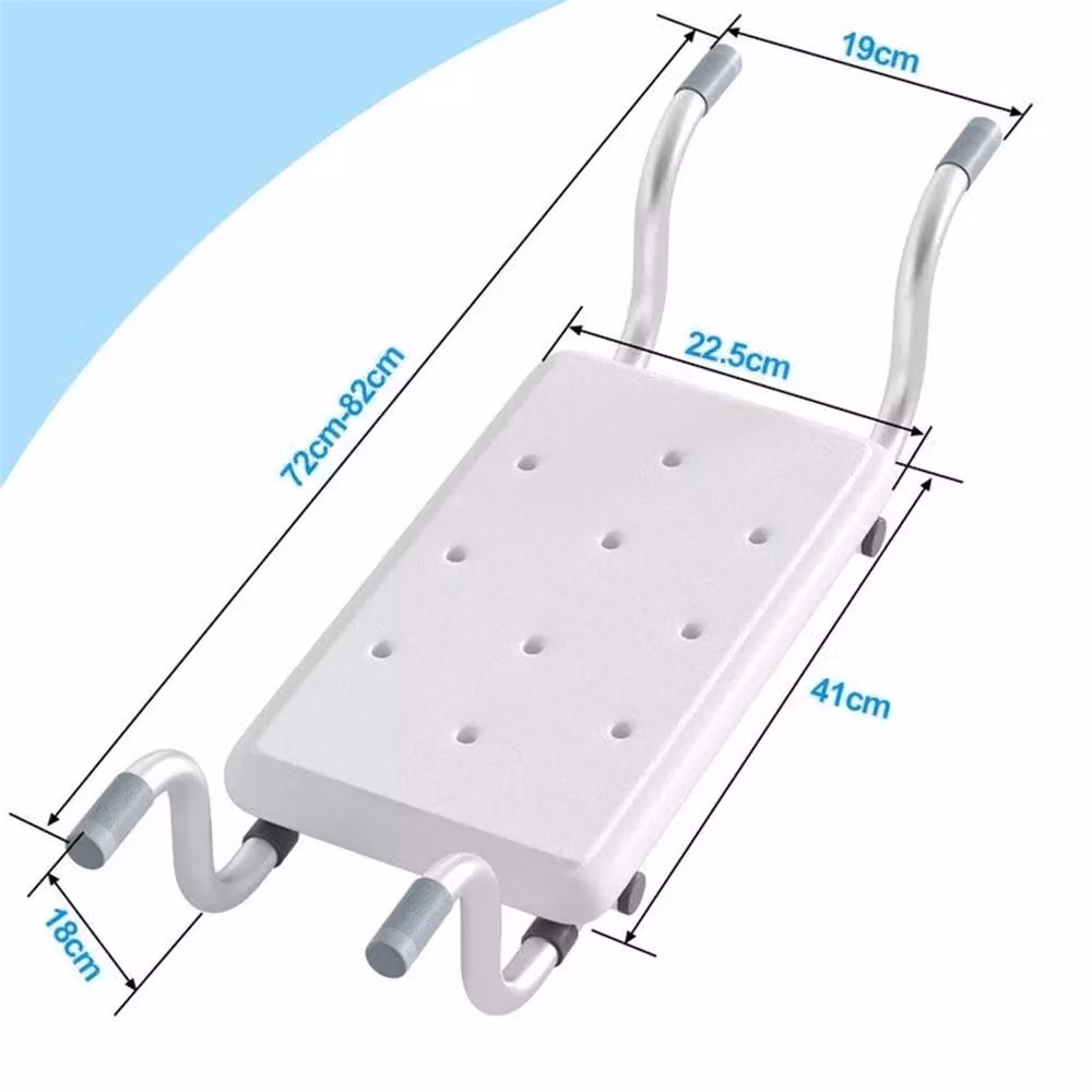 Nordara Lightweight Non-Slip Bath Bench in White with Height Adjustable Legs and Drainage Seat – 2