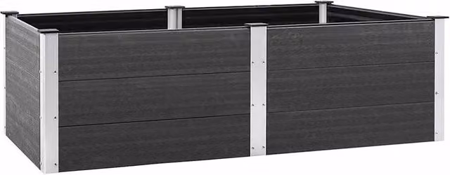 Berkfield Home Garden Grey WPC Raised Bed, W/D/H: 200 x 100 x 54 cm