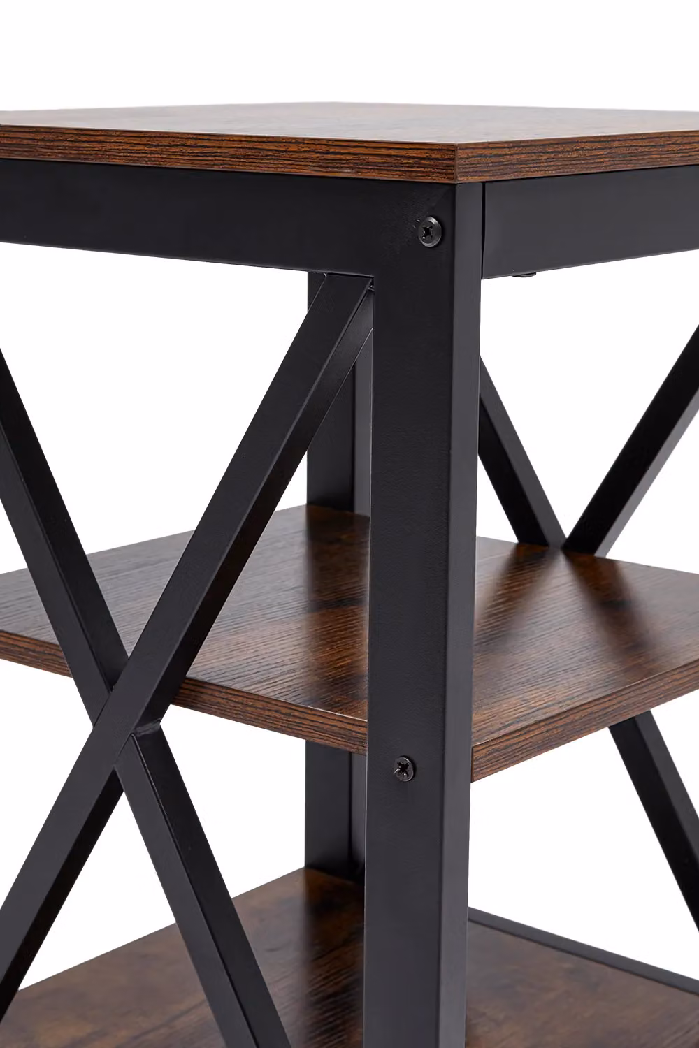 Living and Home Two Layer Vintage Wooden Square Side Table in Brown – 5