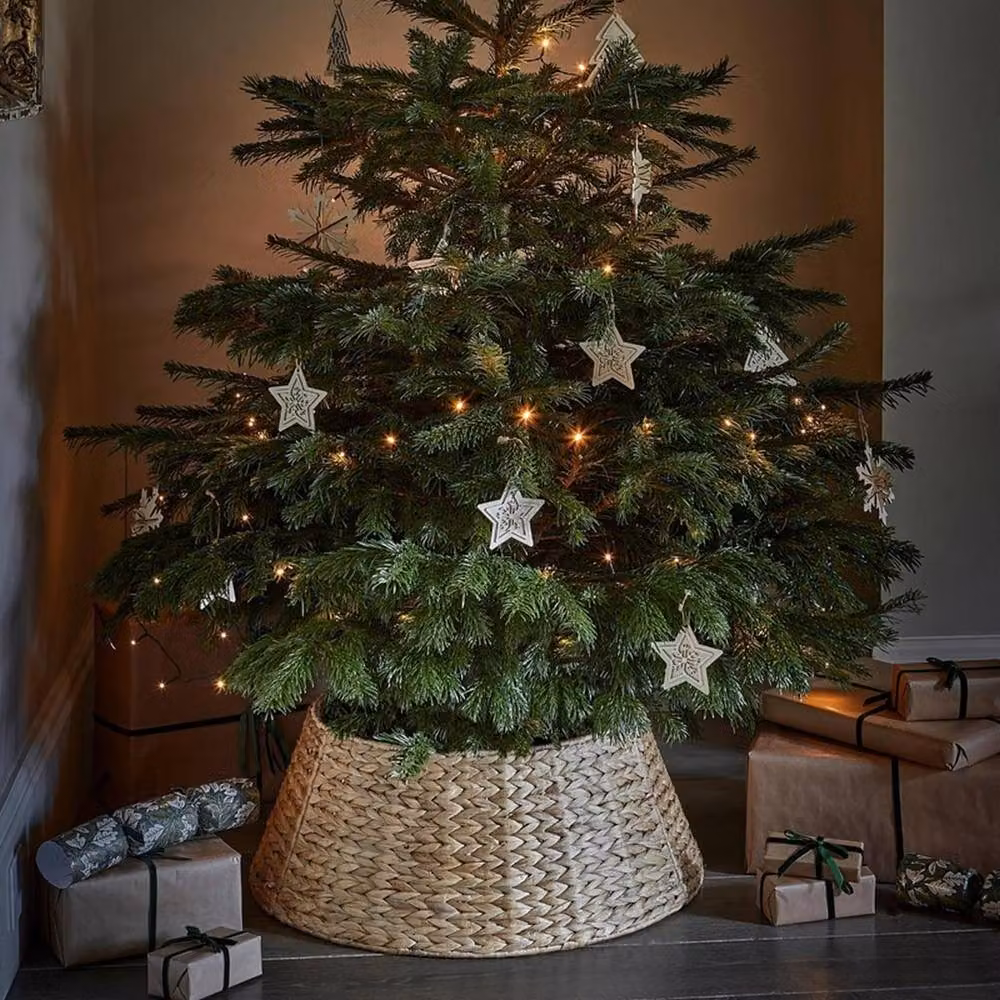 Lemon Pavilion Foldable Round Water Hyacinth Tree Skirt, Brown, W62 x D62 x H26 cm – 1