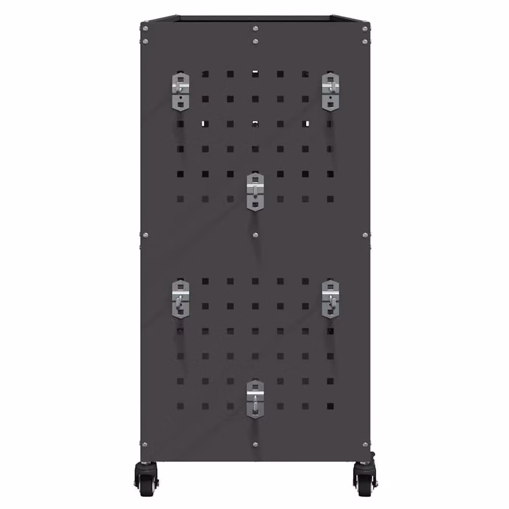 Berkfield Black Steel Tool Trolley with Shelf and Lockable Wheels – 6