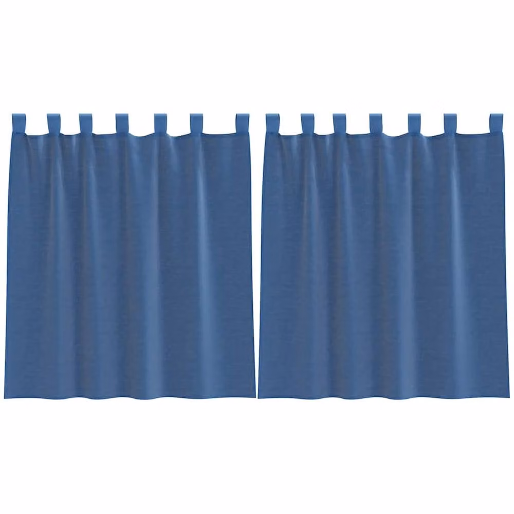 Berkfield Home Royal Blue Voile Fabric Panel Curtains with Tabs, 2 Pack, W: 140 cm, H: 140 cm – 2