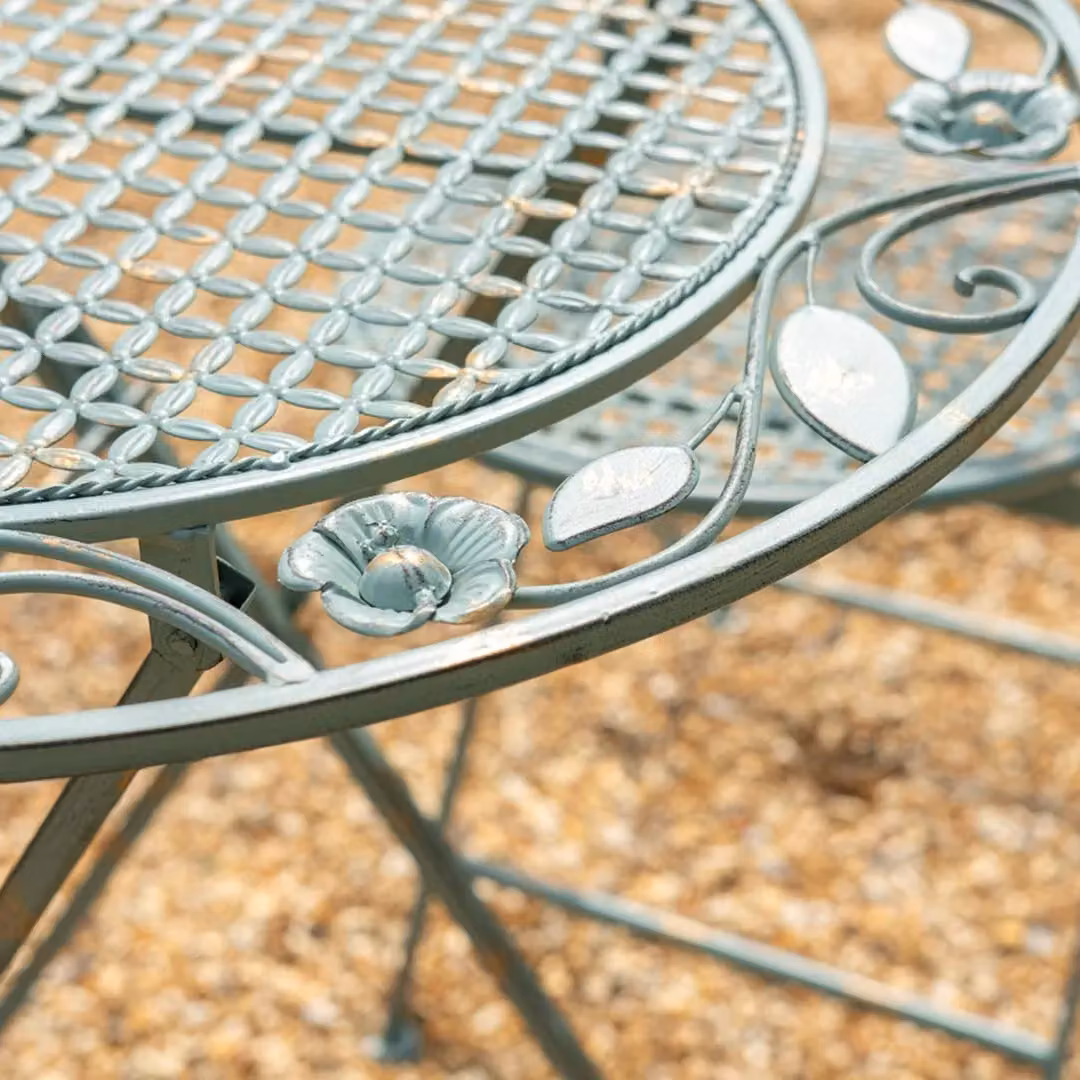 Ascalon Design Ltd 3-Piece Metal Bistro Set in Rustic Vintage Green, W/D/H: 60 x 60 x 73 cm – 2