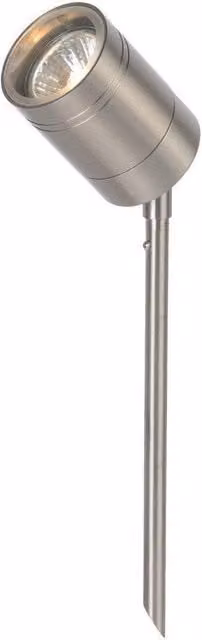 Lucide ArneLed Modern LED Garden Spike Spotlight in Satin Chrome and Grey, GU10 5W 2700K IP44 – 1