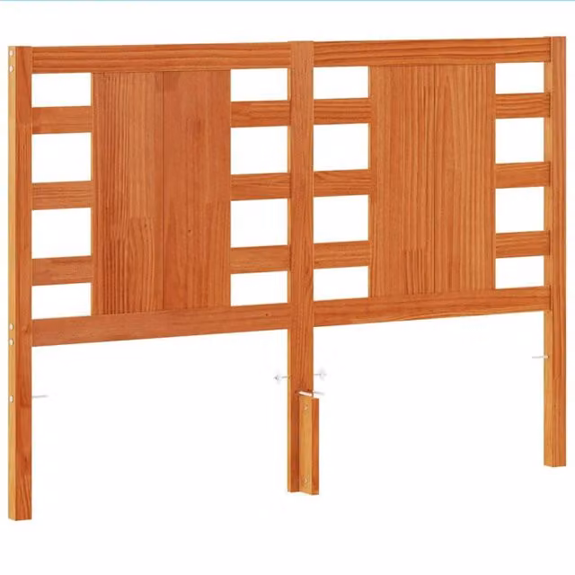 Berkfield Home Rustic Solid Wood Pine Headboard in Wax Brown, Width: 135 cm
