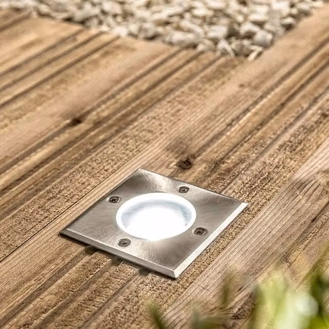 CGC Lighting IMAN Square Stainless Steel Inground Decking Lights in Silver