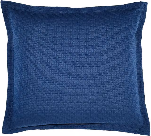 Bedeck of Belfast Fine Linens 1951 Andaz Cotton Percale Pillow Sham in Midnight Blue – 1