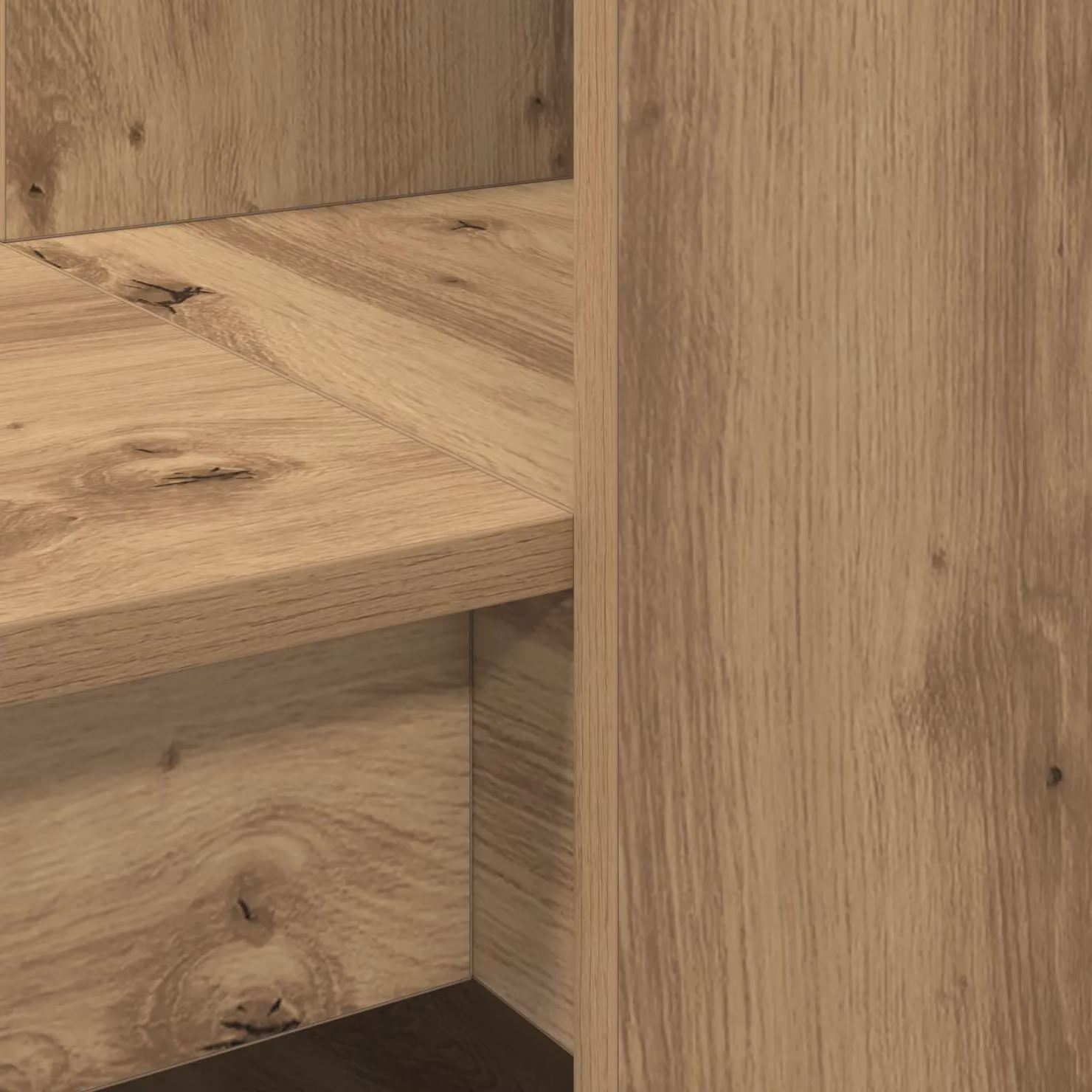 Berkfield Home Artisan Oak Writing Desk with Storage Shelf in Brown, W/D/H: 122 x 67 x 145 cm – 4