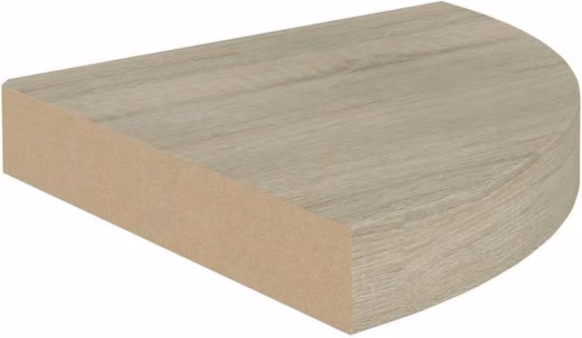 Berkfield Home Durable Floating Corner Shelf in Light Oak, W/D/H: 25 x 25 x 3.8 cm – 1