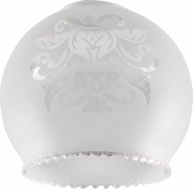 ValueLights 3 Pack Round Etched Pattern Frosted White Glass Replacement Shades