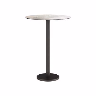 Dome Deco BARI ROUND Art Deco Bar Table in White Stone
